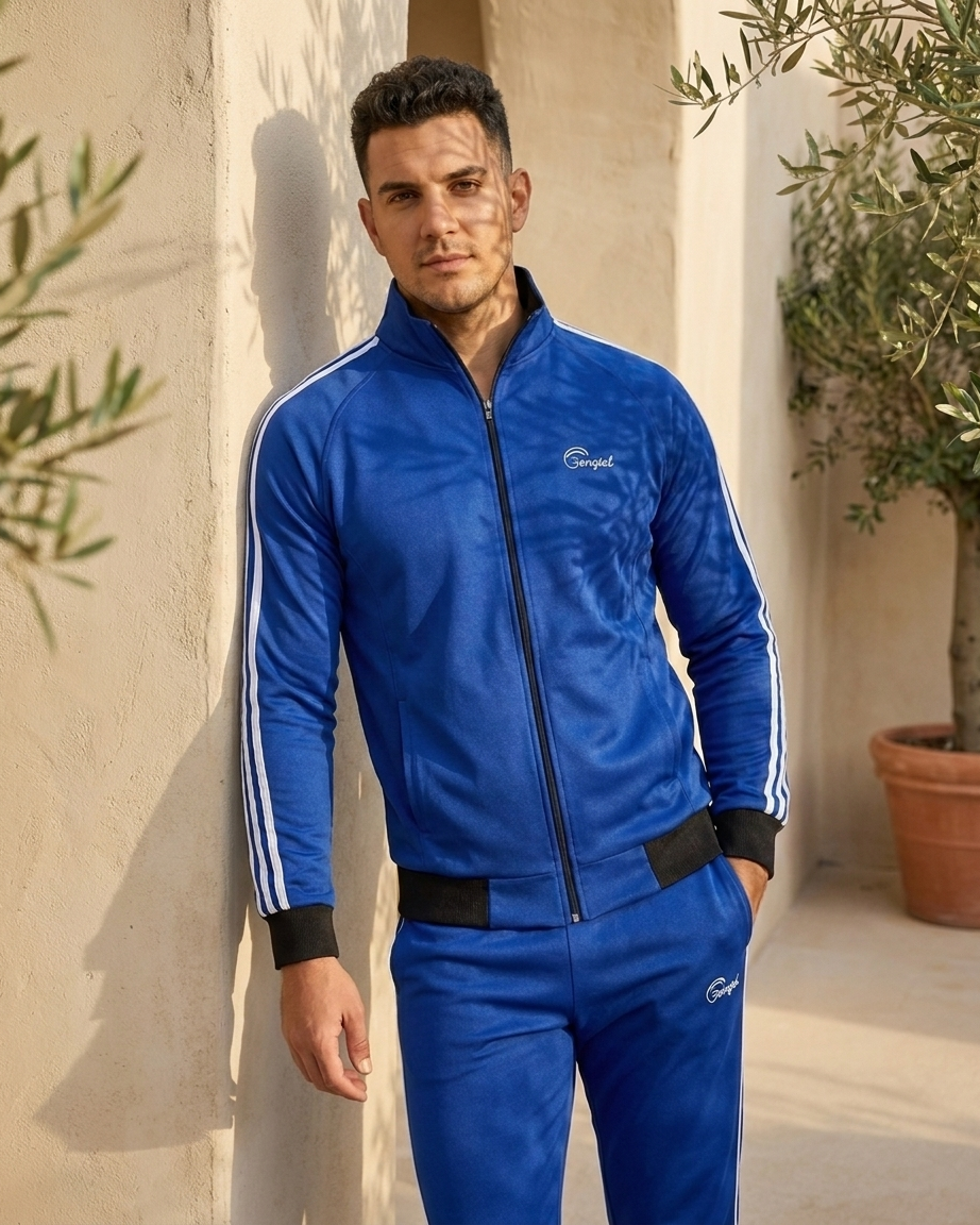 Conjunto Deportivo Hombre — Azul Rey Jaspe
