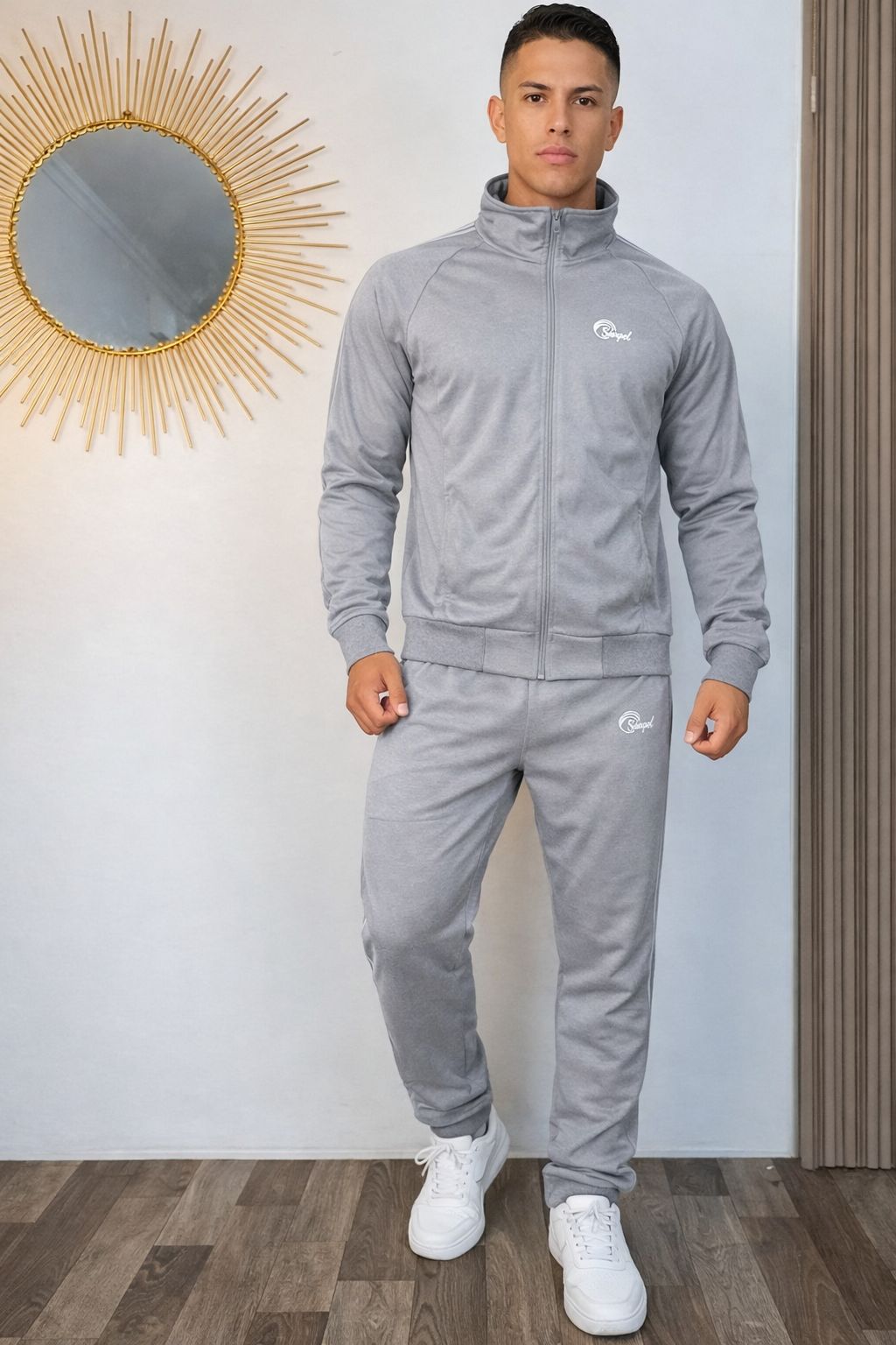 Conjunto Deportivo Hombre — Gris Perla Jaspe