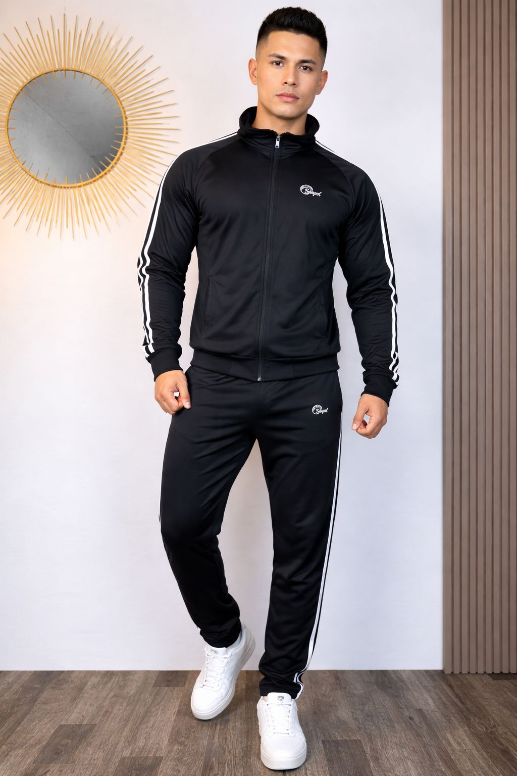 Conjunto Deportivo Hombre — Negro Mate